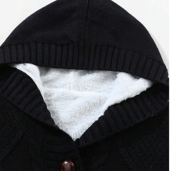 Cozy Teddy Lined Cable knit Hoodie Cardigan Jacket Shacket - Picture 5 of 11